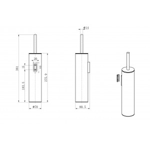 Туалетный ершик в комплекте WONZON & WOGHAND,цвет-Черный матовый (WW-V4601-MB)