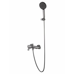 Смеситель для ванны с душем WONZON & WOGHAND-коллекция STICK, Темный графит (WW-88639017-BGM)