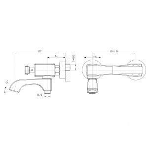 Смеситель для ванны WONZON & WOGHAND-коллекция TRIUMPH, Хром (WW-563101-CR)