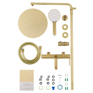 Душевая система WONZON & WOGHAND-коллекция STICK, Брашированное золото (WW-88739017-BG)