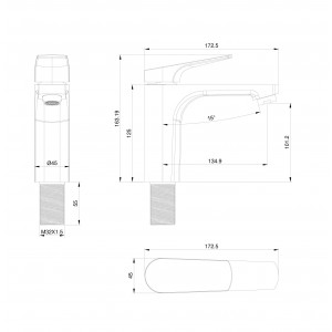 Смеситель для раковины WONZON & WOGHAND, Белый матовый (WW-A40492-MW)
