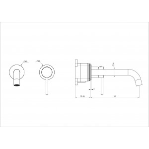 Смеситель для раковины встраиваемый WONZON & WOGHAND-коллекция STICK, Хром (WW-88869017-CR)