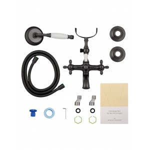 Смеситель для ванны с душем WONZON & WOGHAND-коллекция RETRO, Темный графит (WW-88639020-BGM)