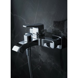 Смеситель для ванны с душем WONZON & WOGHAND-коллекция FLEX, Хром (WW-88037072-CR)