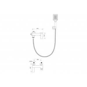 Смеситель для ванны с душем WONZON & WOGHAND-коллекция FIT, Хром (WW-88639009-CR)