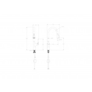 Смеситель для кухни с выдвижным изливом WONZON & WOGHAND,цвет-Хром (WW-AE54123-CR)