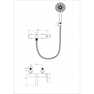 Смеситель для ванны с душем WONZON & WOGHAND-коллекция STICK, Хром (WW-88639017-CR)
