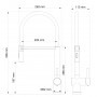 Смеситель для кухни с гибким изливом WONZON & WOGHAND,цвет-Темный графит (WW-88438003-BGM)