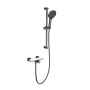 Смеситель для душа с гарнитуром WONZON & WOGHAND-коллекция ClickPlate, Темный графит (WW-B2052-A-BGG)